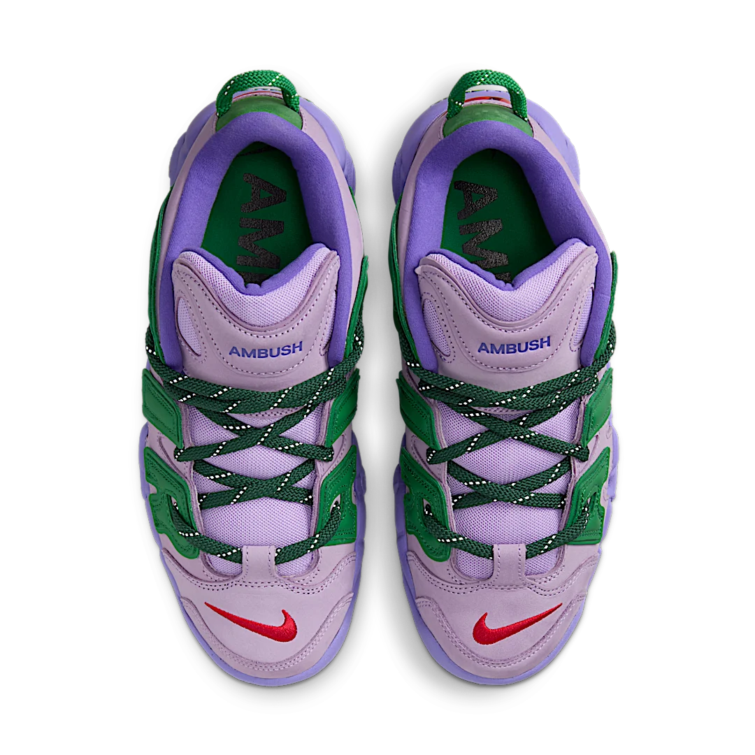 Nike Air More Uptempo Low AMBUSH Lilac, Lilac/Apple Green/University Red (FB1299-500)