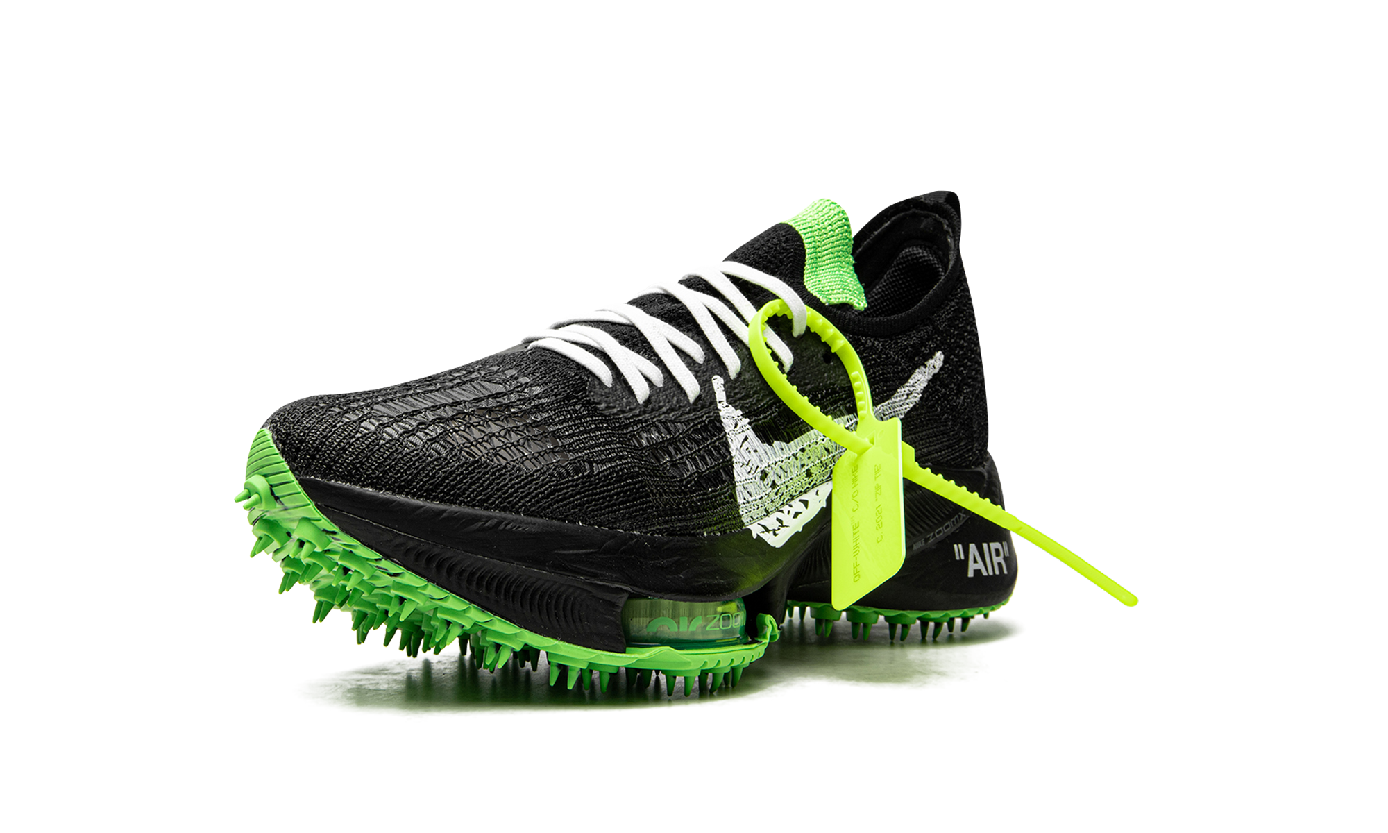 Nike Air Zoom Tempo Next% Flyknit Off-White Black Scream Green