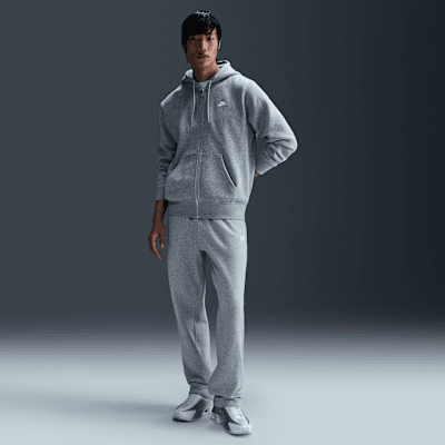 Nike Club Fleece FZ Hoodie Dark Grey Heather/Light Smoke Grey/White