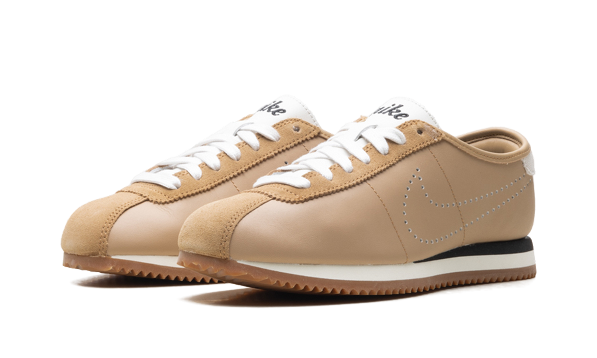 Nike Cortez Leather Pale Shale Sail Perforated Swoosh