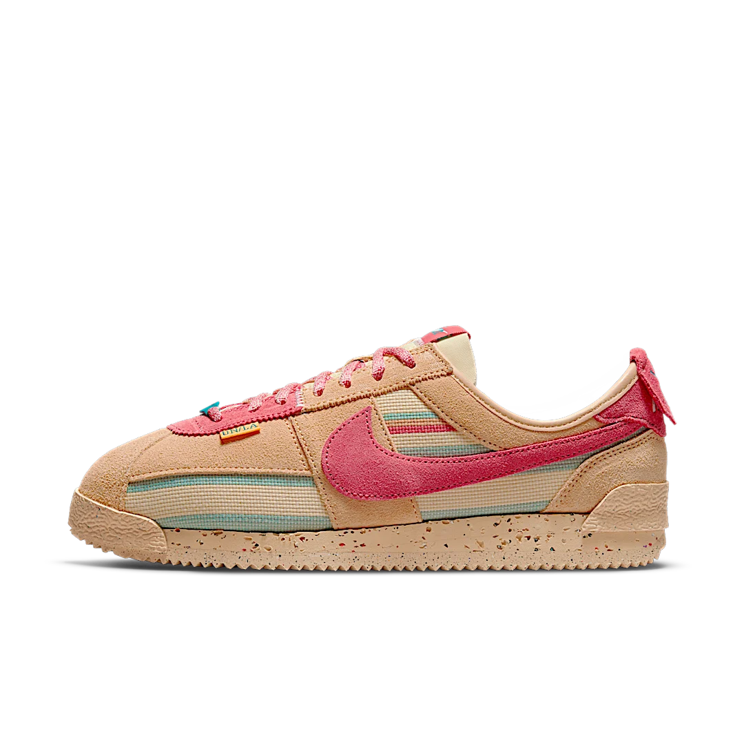 Union LA x Nike Cortez SP Sesame, Grain/Pink Clay-Dutch Green-Bicycle Yellow-Blustery (DR1413-200)