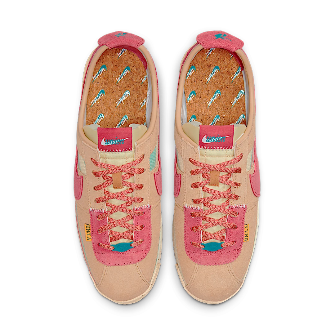 Union LA x Nike Cortez SP Sesame, Grain/Pink Clay-Dutch Green-Bicycle Yellow-Blustery (DR1413-200)