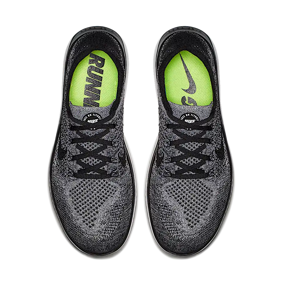 Nike Free RN Flyknit 2018 Black White Ombre, White/Black (942838-101)