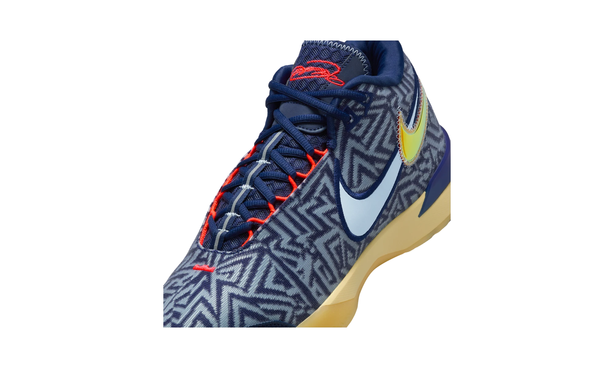 Nike LeBron NXXT Genisus Midnight Navy Soft Yellow Bright Crimson Light Armory Blue