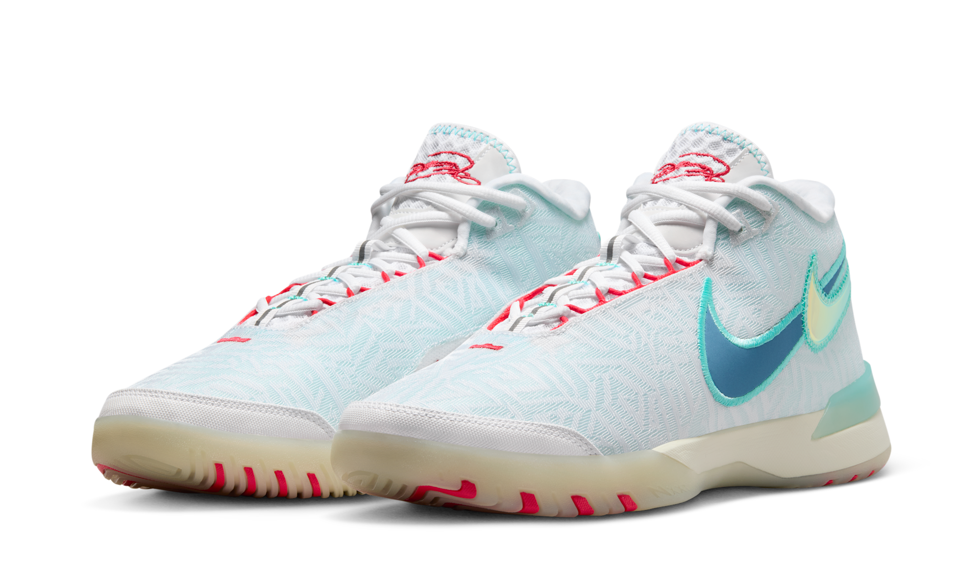 Nike LeBron NXXT Genisus White Aurora Green Siren Red Aegean Storm