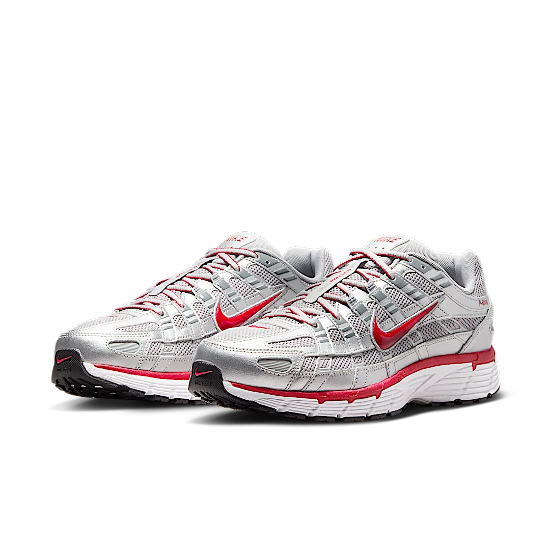 Nike P-6000 Metallic Silver Gym Red, Metallic Silver/Flat Silver/Cool Grey/Gym Red (CD6404-024)