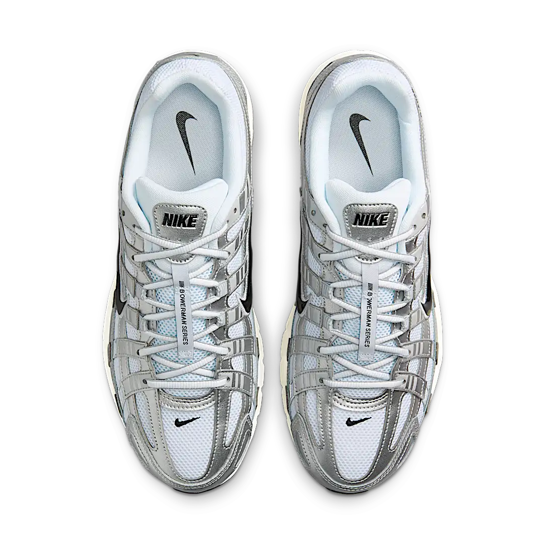 Nike P-6000 White Metallic Silver Flat Silver Black, White/Metallic Silver/Flat Silver/Black (CD6404-105)