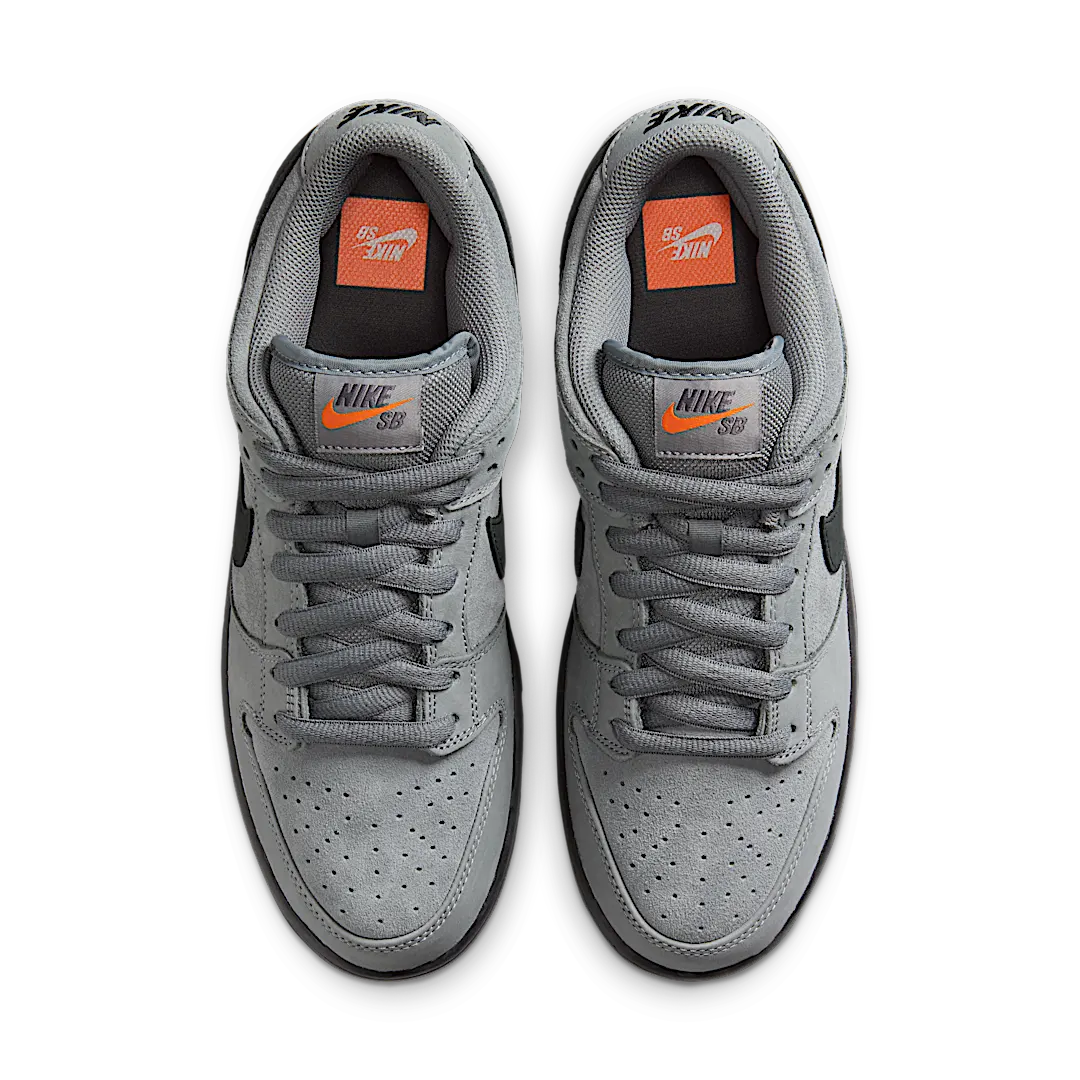 Nike SB Dunk Low Pro Cool Grey, Cool Grey/Black/Cool Grey/Dark Grey/Gum Light Brown/Safety Orange (FJ1674-002)