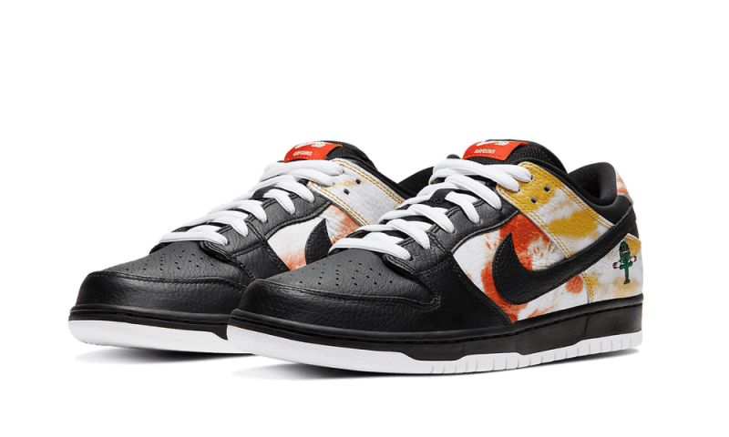 Nike SB Dunk Low Raygun Tie-Dye Black, Black/Orange Flash/Black (BQ6832-001)