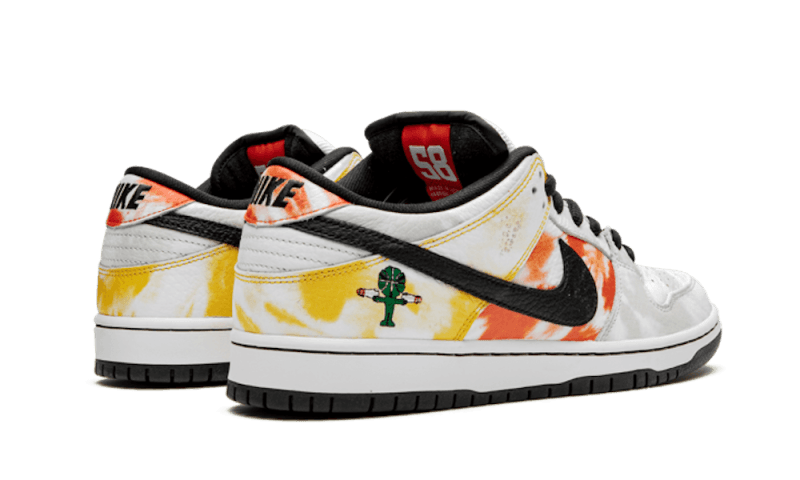 Nike SB Dunk Low Raygun Tie-Dye White, White/Orange Flash/White (BQ6832-101)