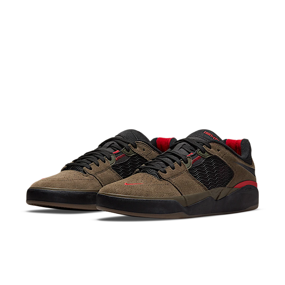 Nike Ishod Wair SB Light Olive, Light Olive/Black-Light Olive-Varsity Red (DC7232-300)