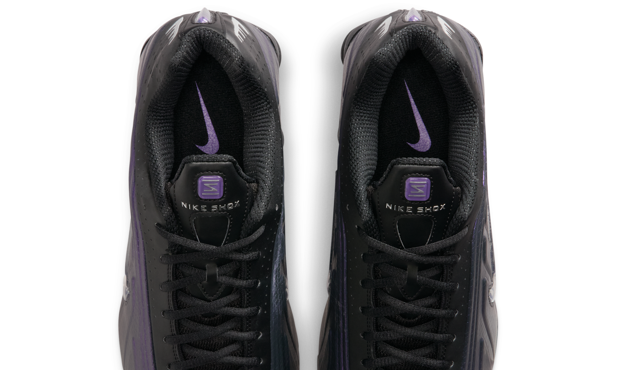 Nike Shox R4 Black Metallic Silver Purple Dynasty
