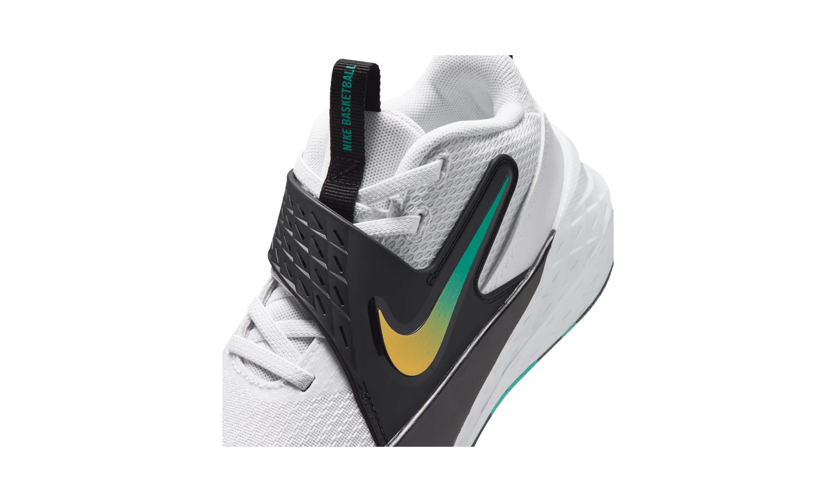 Nike Team Hustle D 12 White Black Emerald Topaz Gold (PS)