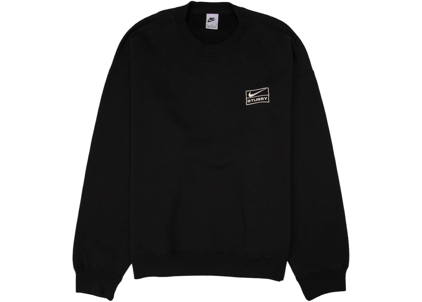 Nike x Stussy Wash Crew Fleece Black, Black (DO5310-010)