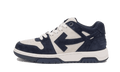 OFF-WHITE Out Of Office OOO Low Tops White Navy Blue Suede