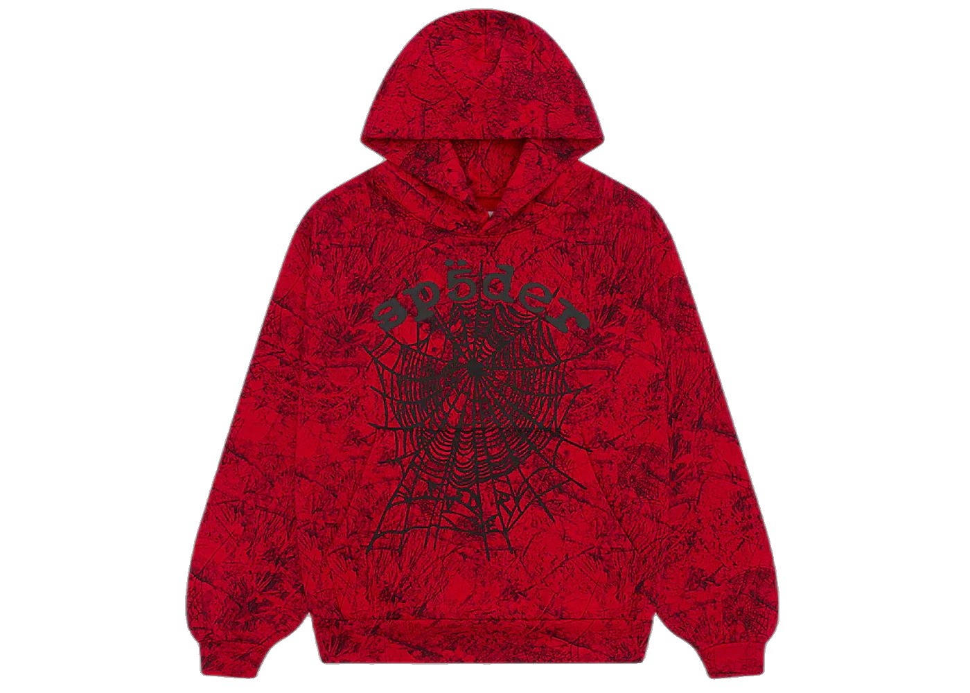 Sp5der OG Tree Camo Hoodie Red, Red (sp5der-og-tree-camo-hoodie-red)