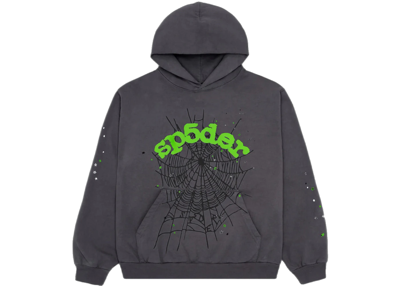 Sp5der Wait Web Hoodie Slate Grey, Slate Grey (sp5der-wait-web-hoodie-slate-grey)