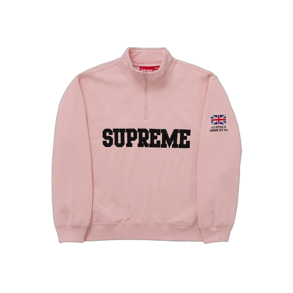 Supreme Shop Flag Half Zip Pullover Peach