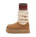UGG Classic Sweater Letter Boot Chestnut