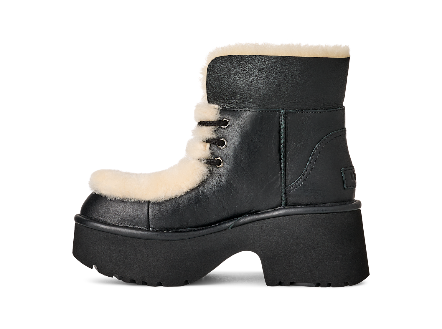 UGG Esmee Leather Lace Up Boot Black, Black (1176110-BLK)