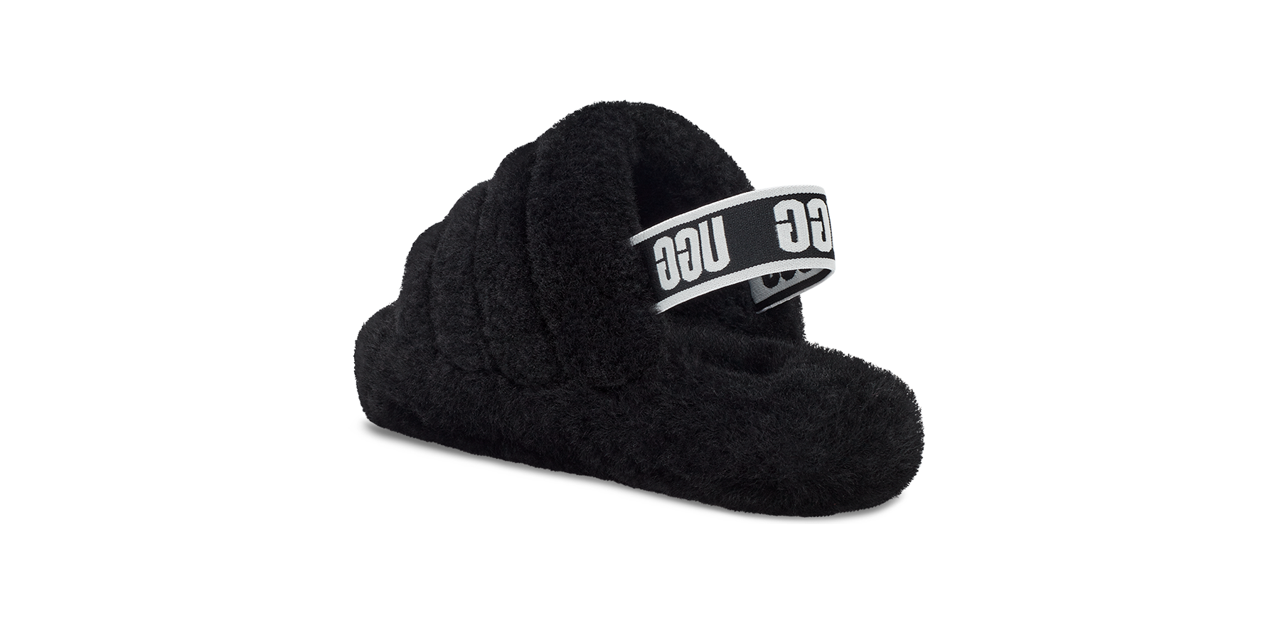 UGG Fluff Yeah Slide Black (Kids), Black/Black (1098494K-BLK)