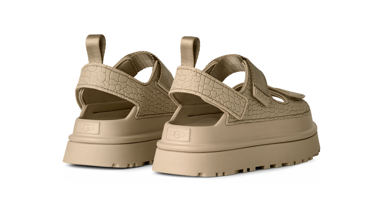 UGG GoldenGlow Embossed Sandal Mustard Seed