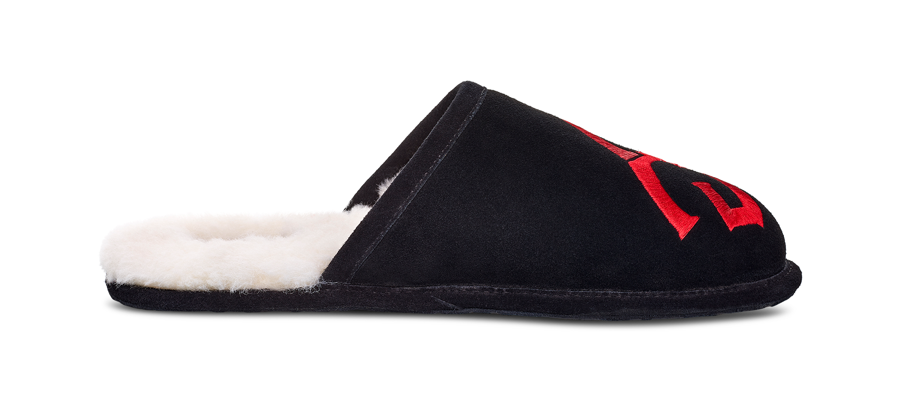 UGG Scuff Logo Slipper Black Red, Black/Red (1101324-BLK)