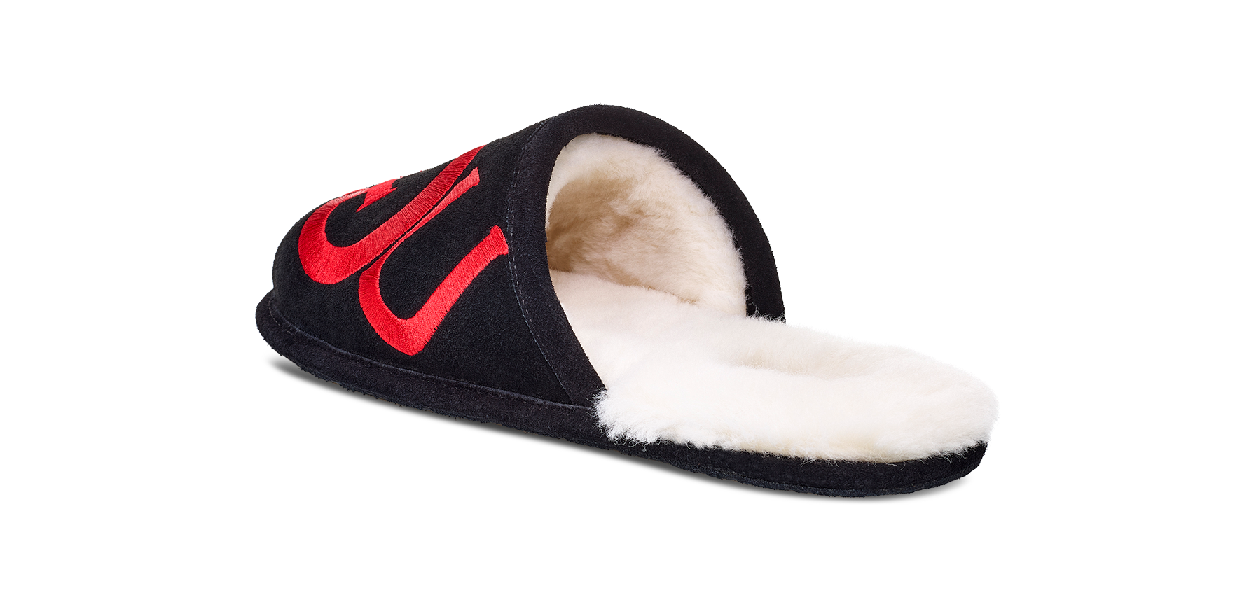 UGG Scuff Logo Slipper Black Red, Black/Red (1101324-BLK)