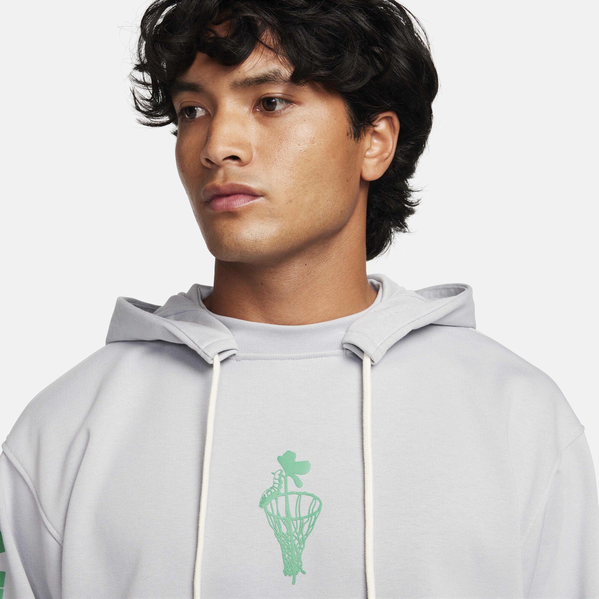 Nike Standard Issue Dri-FIT Pullover Hoodie Wolf Grey/Stadium Green