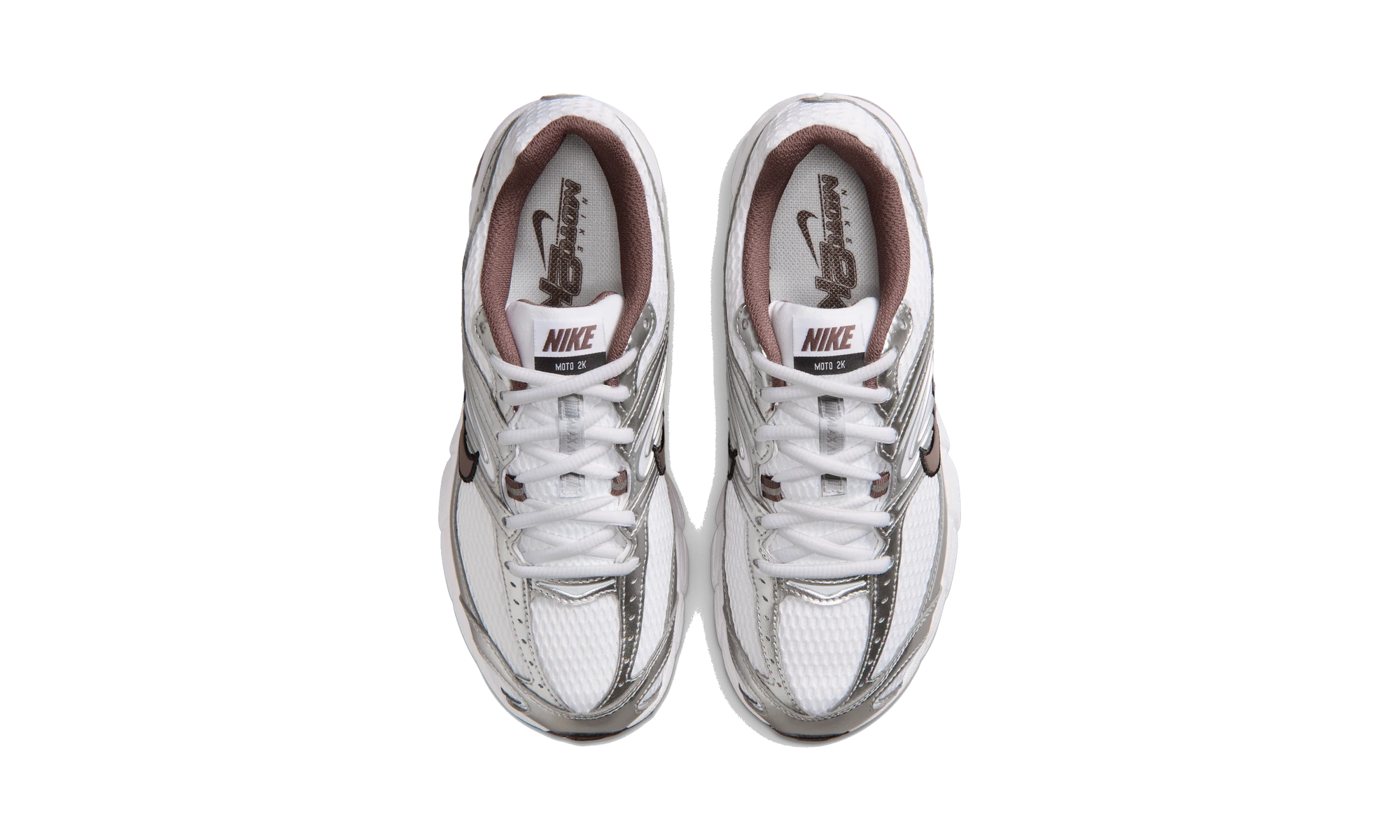 Nike Air Max Moto 2K shoes with reflective accents White/Metallic Silver/Black/Tattoo