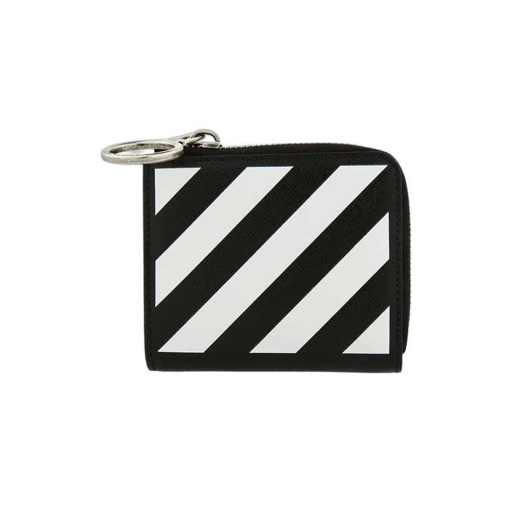 Off-White Diagonal Stripe Zip Wallet Black/White