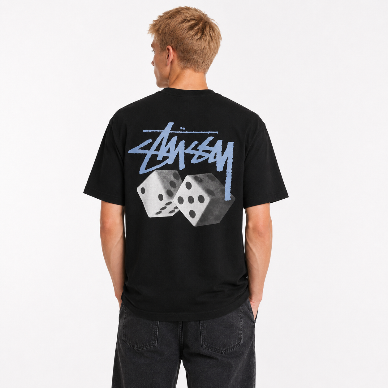 Stussy Roll The Dice Pig Dyed T-Shirt Black