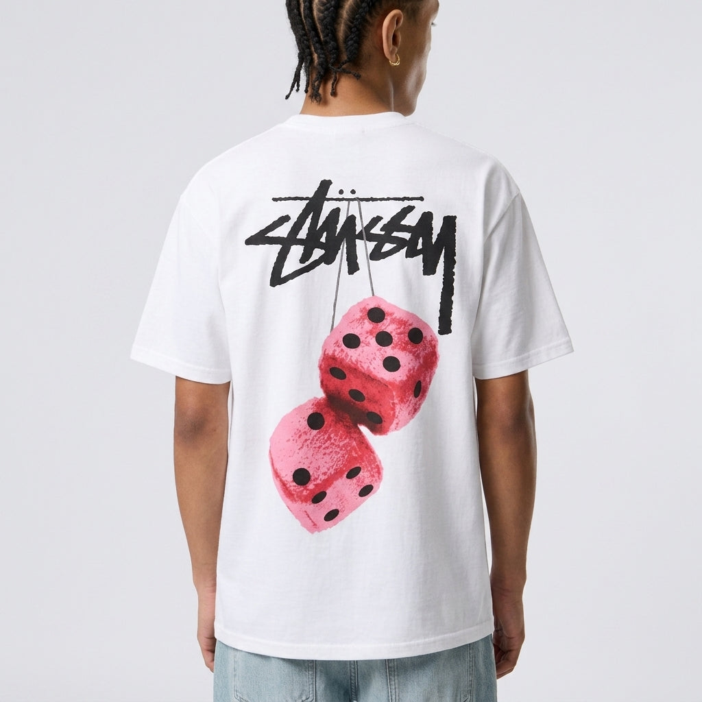 Stussy Fuzzy Dice T-Shirt White