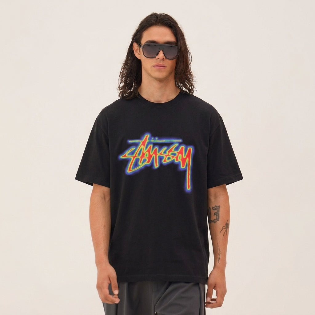 Stussy Thermal Stock T-Shirt Black