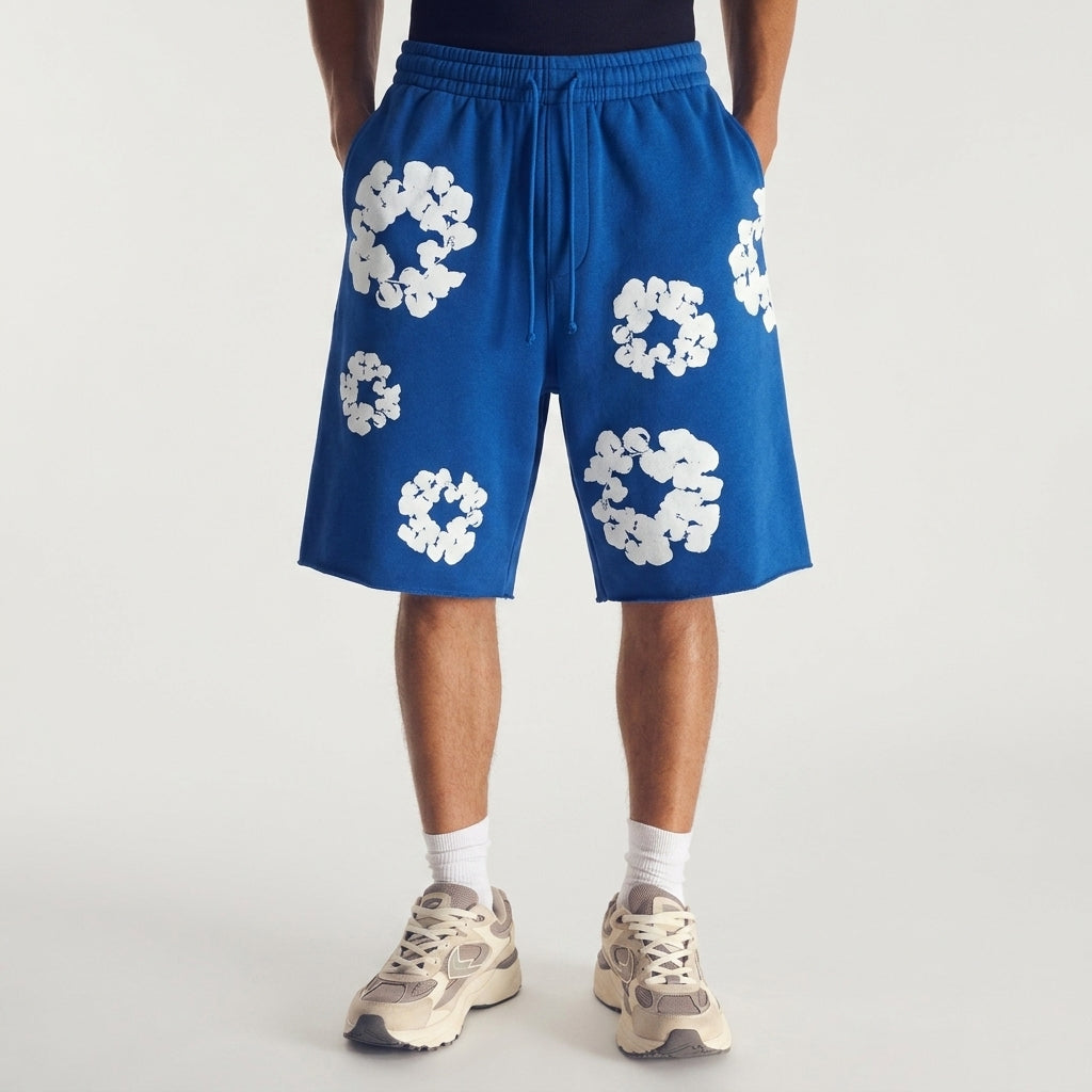 Denim Tears The Cotton Wreath Shorts Royal Blue
