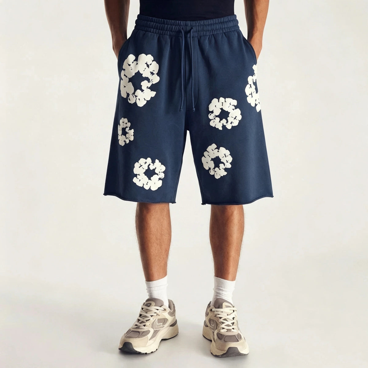 Denim Tears The Cotton Wreath Shorts Navy
