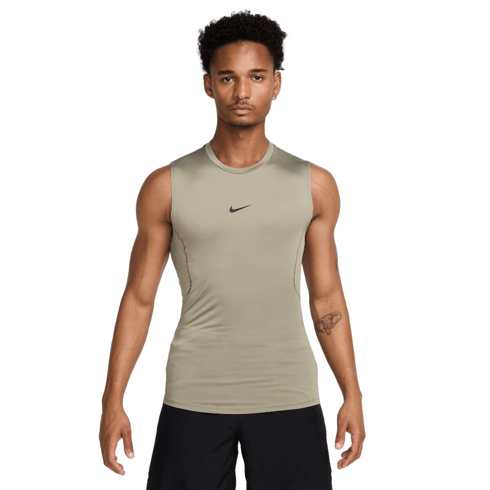Nike Pro Men's Dri-FIT Tight Sleeveless Fitness Top Light Army/Black