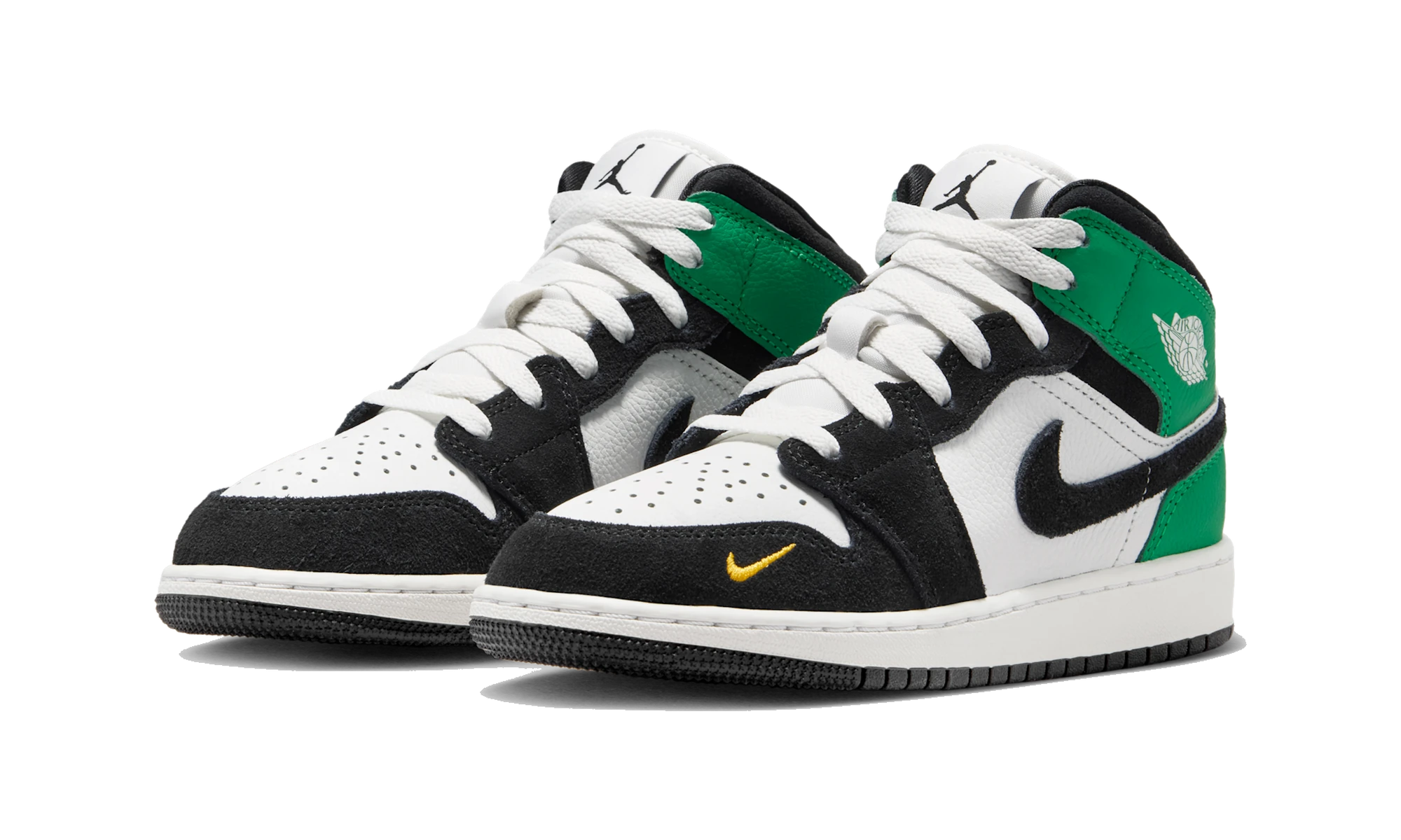 Air Jordan 1 Mid SE Summit White/Lucky Green/University Gold/Black