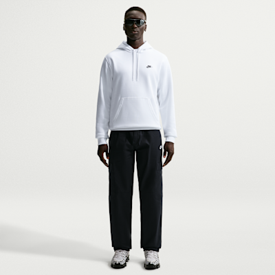 Nike Club Men's Pullover Fleece Hoodie White/White/Black