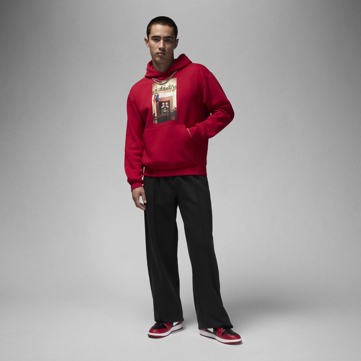 Air Jordan Jumpman 'Chimney' Fleece Pullover Hoodie Gym Red/Black
