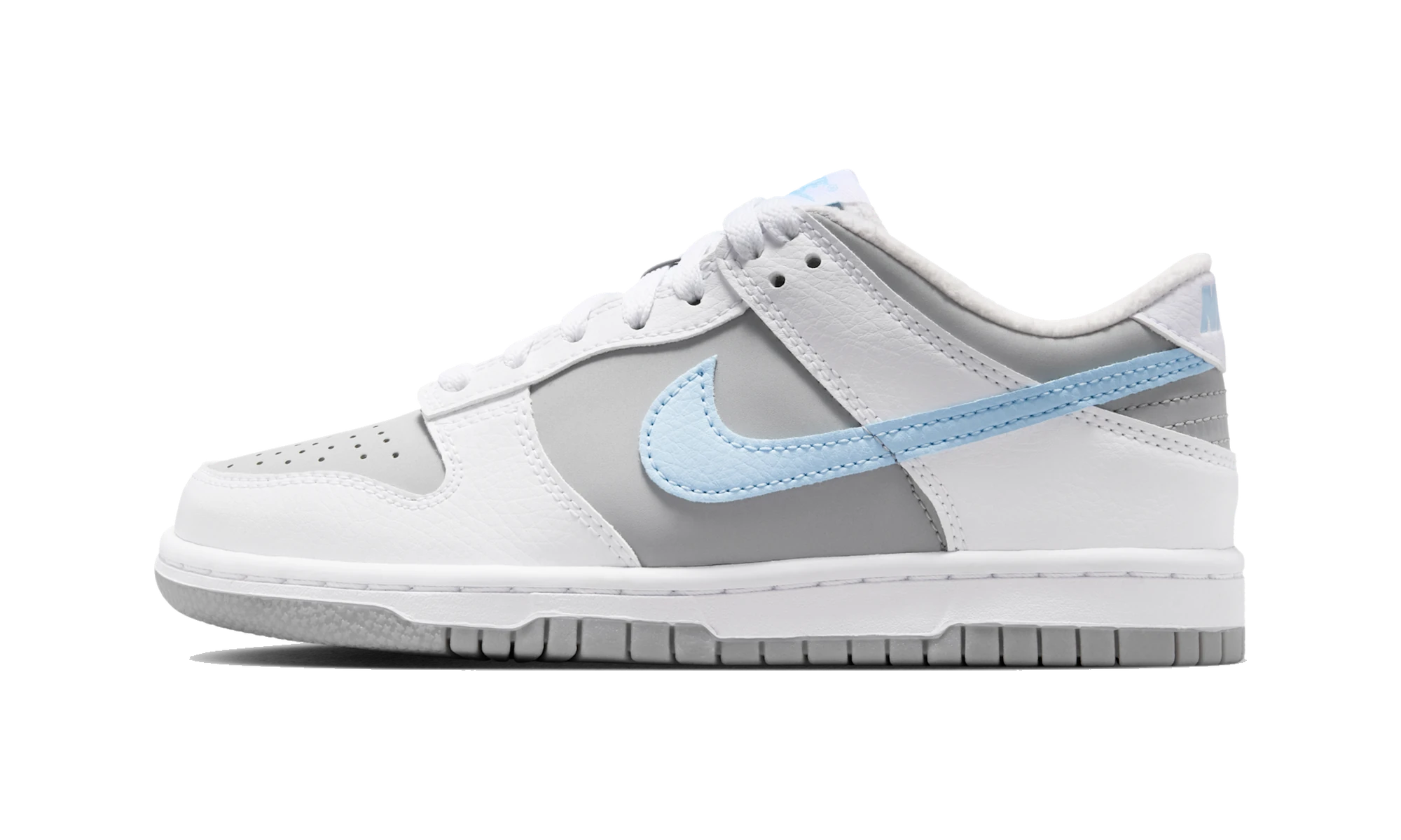 Nike Dunk Low (Boys') Shoes White/Light Smoke Grey/Celestine Blue
