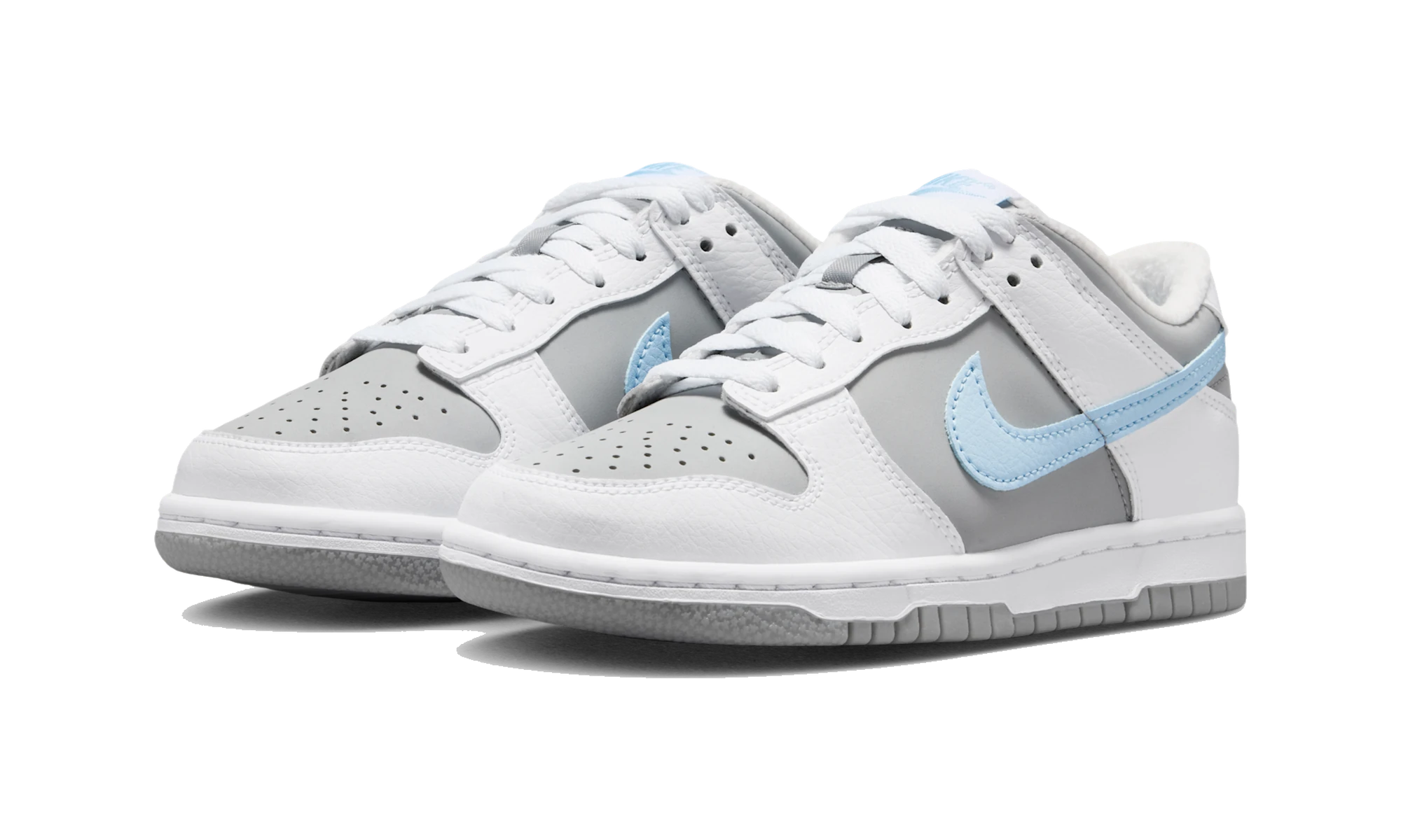 Nike Dunk Low (Boys') Shoes White/Light Smoke Grey/Celestine Blue