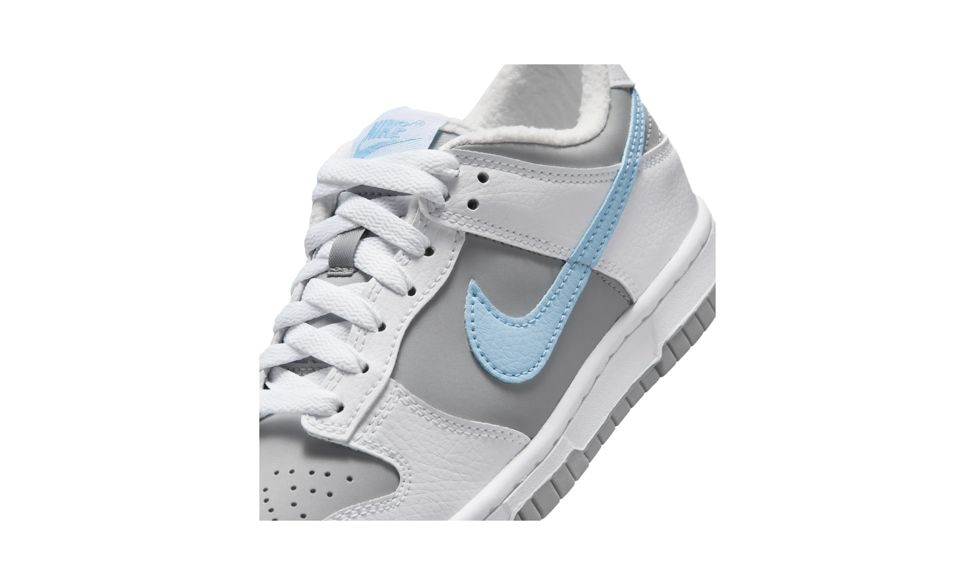 Nike Dunk Low (Boys') Shoes White/Light Smoke Grey/Celestine Blue