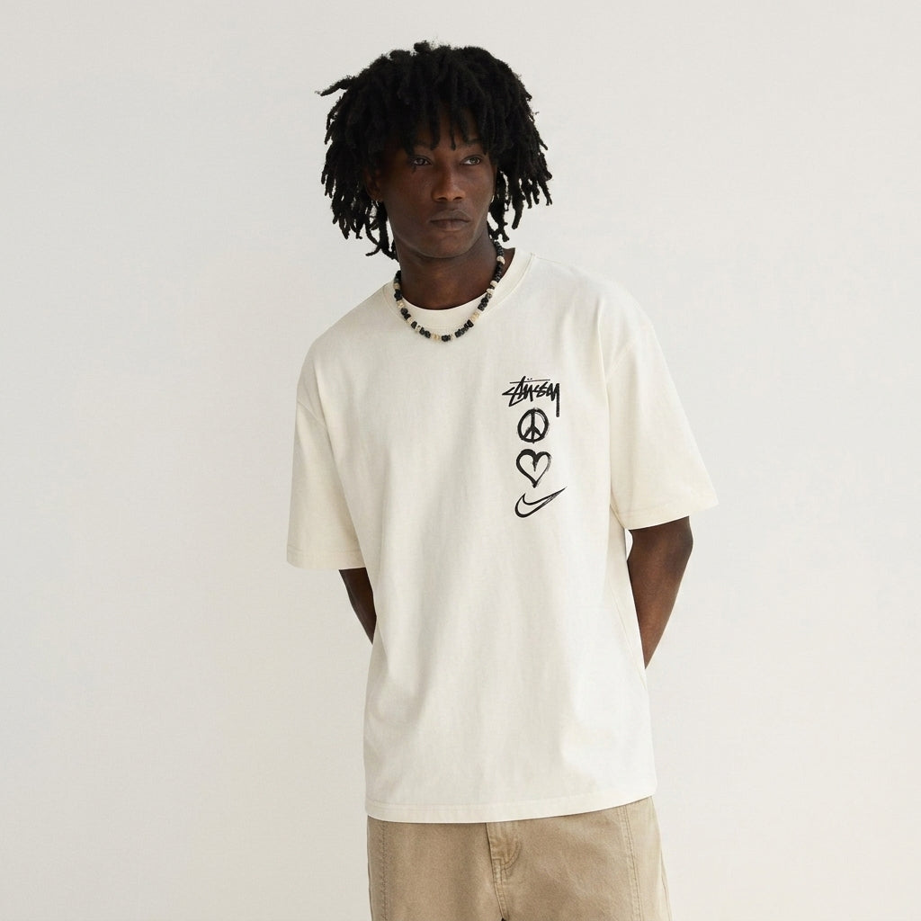 Nike x Stussy Peace, Love, Swoosh T-shirt (US Sizing) White
