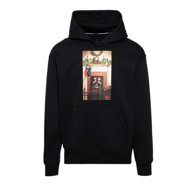 Air Jordan Jumpman Chimney Fleece Pullover Hoodie Black/Gym Red