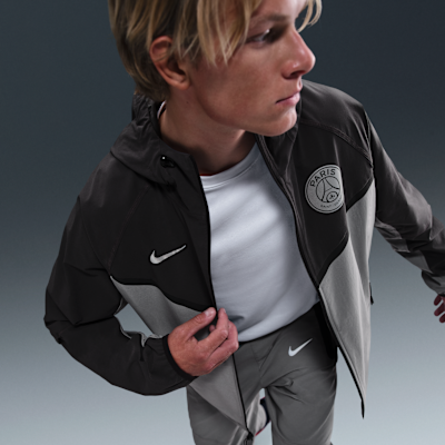 Paris Saint-Germain Tech Windrunner Men's Nike Football Full-Zip Woven Jacket Anthracite/Particle Grey/Particle Grey - Sneak