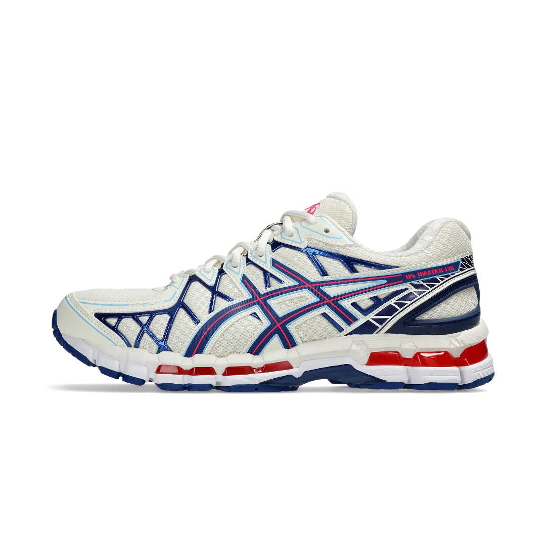 ASICS Gel-Kayano 20 Cream Blue Red, Cream/Blue/Red (1203A388-101)