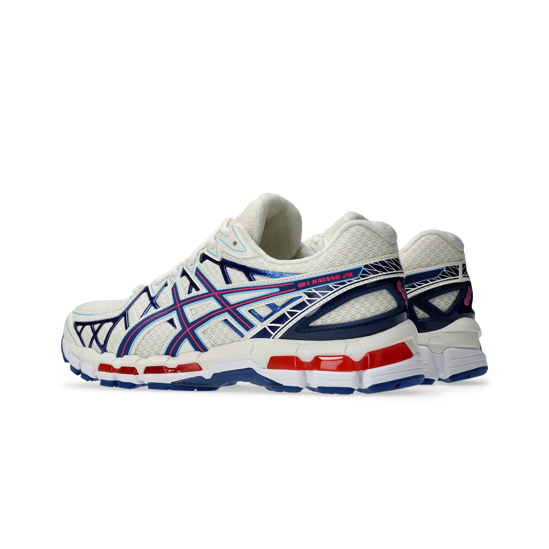 ASICS Gel-Kayano 20 Cream Blue Red, Cream/Blue/Red (1203A388-101)