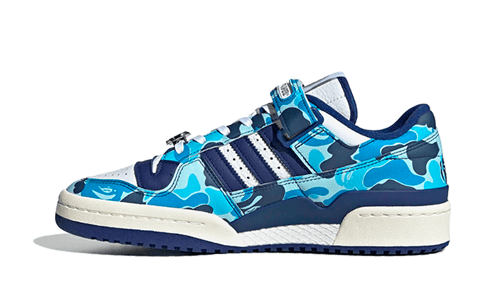 Adidas Forum 84 Low Bape 30th Anniversary Blue Camo, Cloud White/Core White/Metallic Silver (ID4772)