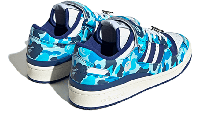 Adidas Forum 84 Low Bape 30th Anniversary Blue Camo, Cloud White/Core White/Metallic Silver (ID4772)